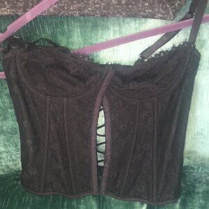 Lace up Black Lace Corset Top adjustable straps SHEIN Medium Gothcore Fairycore